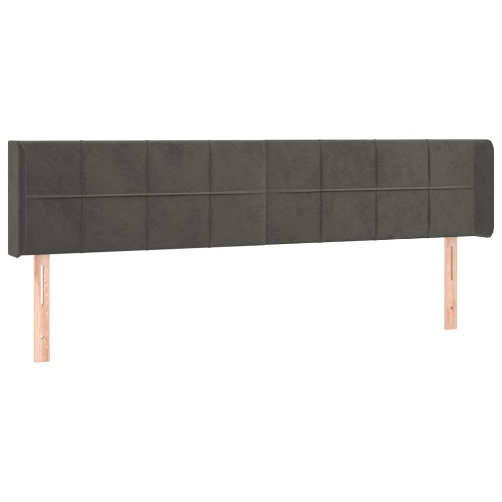 Testata della camera da letto Testiera per camera degli ospiti Spalliera letto matrimoniale Testiera a LED Grigio Scuro 163x16x78/88 cm in VellutoAdatto per la camera degli ospiti, l'hotel