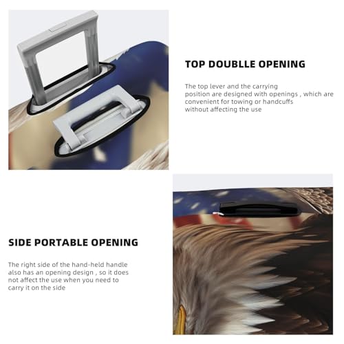 Travel Luggage Covers For Suitcase, Eagle With Usa Flag Elastic Suitcase Protector Washable Anti-Scratch Suitcase Baggage Cover Luggage Protector Fits 18-32 Inch Luggage4
