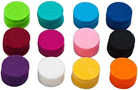 ROSY AROMA 12 Colors Refill Pads For Essential Oil Diffuser Locket Necklace Aromatherapy Diffuser Necklace Replacement Pads (48 Pcs)