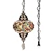 DEMMEX Authentic Turkish Mosaic Plug-in Swag Pendant Light Fixture, Large 6.5