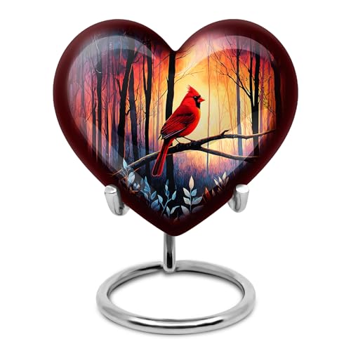 Image of Cardinal Bird Urn - Keepsake Cremation Urn for Human Ashes Adult Man - Mini Funeral Urns for Women - 3 Inch