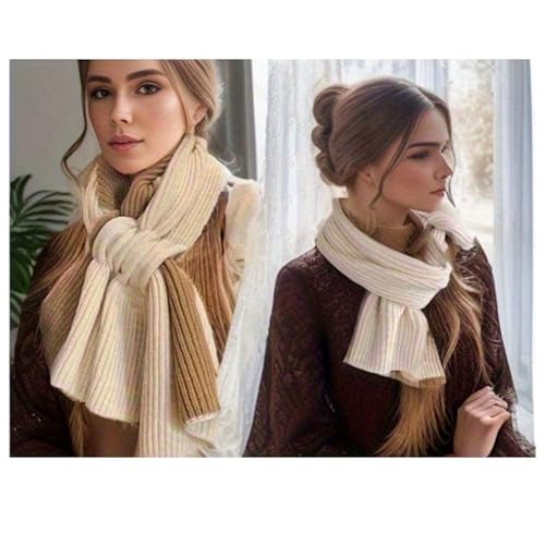 Winter Cross Neck Wrap Patchwork Color Women Knitted Scarf, Patchwork Colors Scarves, Fashion Short Women Scarf4