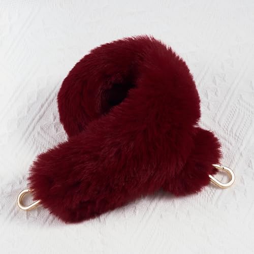 Faux Fur Bag Handle Strap, Replacement Handle Bag Purse Strap, Womens Winter Short Bag Strap,for Handbag,Shoulder Bag3