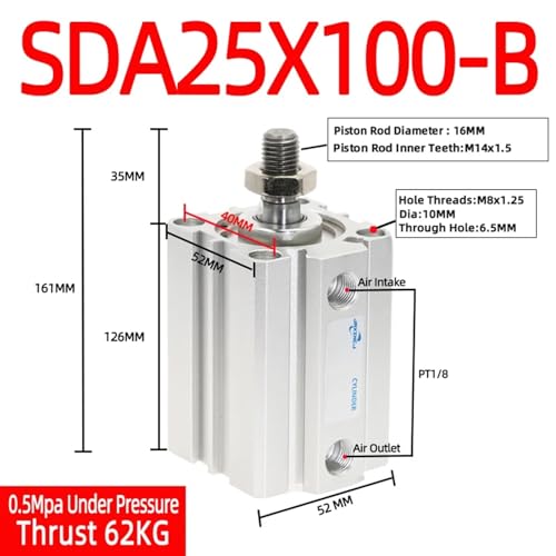 Cylindre pneumatique SDA compact pour résoudre les manques d'espace machine - 3