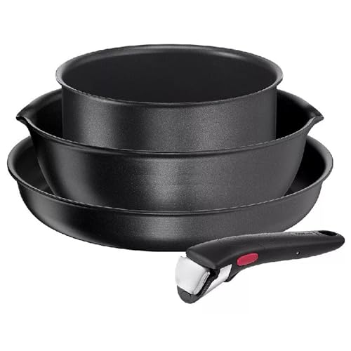 Tefal Ingenio Daily Chef L7629453 - Juego de ollas y sartenes antiadherentes de inducción (4 piezas), color negro