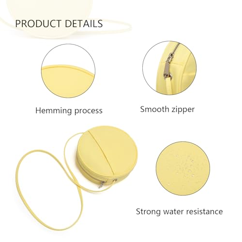 Image of Circle Crossbody Bag for Women NYLON Circle Purse with Zipper Adjustable Knot Shoulder Straps