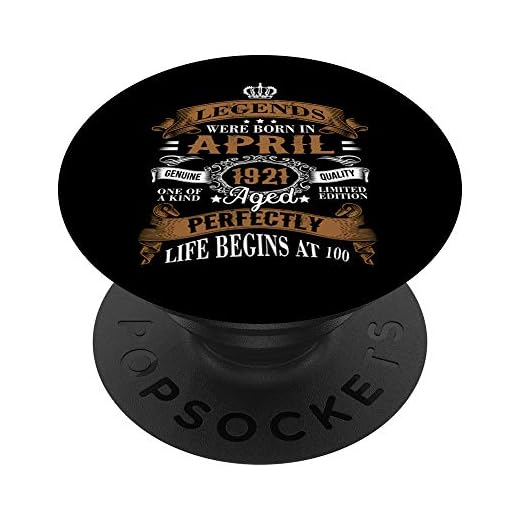 Abril 1921 Vintage 101 Regalo de cumpleaños para regalos de 101 años PopSockets PopGrip Intercambiable