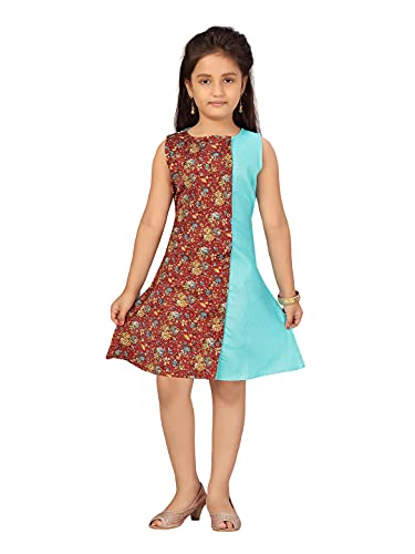Image of Aarika Girl's Cotton Skater Knee-Length Middi
