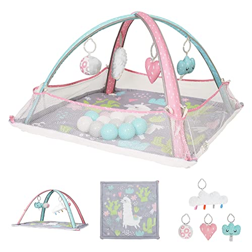 Image of LADIDA Baby Play Gym Mat, Activity Mat, 3 Stage Play Mat Padded Tummy Time Mat with STEM Based Toys for Sensory and Motor Skill Development, Newborn to Toddler