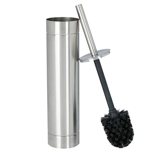 Image of Bath Bliss Toilet Brush with Weighted Base | Slender Design | 360 Degree Brush | Bathroom Cleaning | Stainless Steel