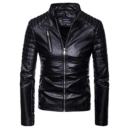Blouson moto cuir homme à zips multiples pour un style biker punk