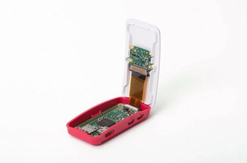 Image of Raspberry Pi Zero WH with Case & Camera Cable | 1GHz BCM2835 | 512MB RAM | WiFi & Bluetooth 4.1 | Pre-Soldered 40-Pin Header | Mini HDMI | Micro USB