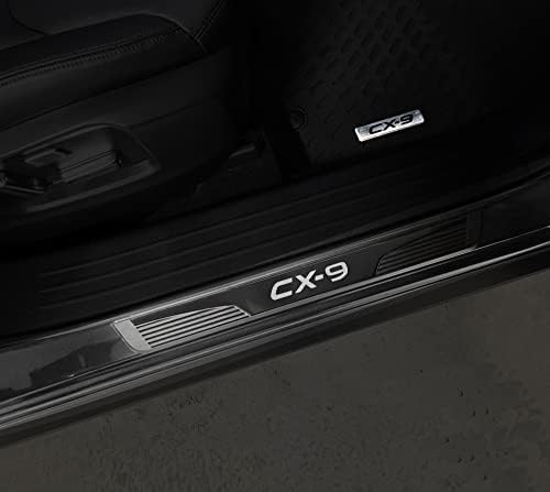 GZBFTDH Car Door Entry Guard, for Mazda cx-9 cx9 2017-2022 Accessories, Auto Door Sill Protector Stainless Steel with abs Plastic Kick Panels Scuff Plate