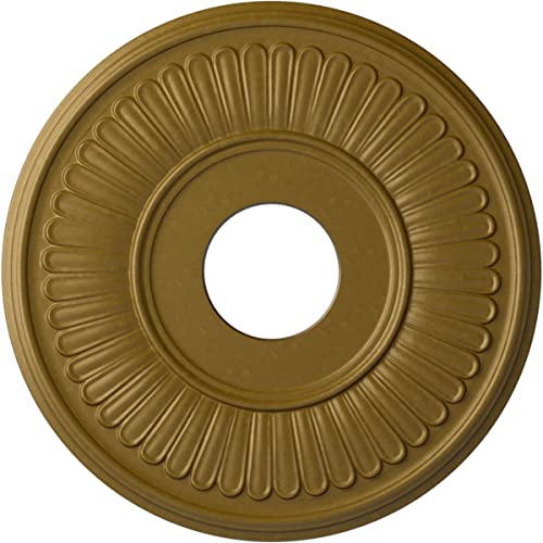 Image of Ekena Millwork CM15BEGLS 15 3 /4 inchOD X 3 7 /8 inchID X 3 /4 inchP Berkshire Ceiling Medallion Fits Canopies Up to 7 inch, Gold