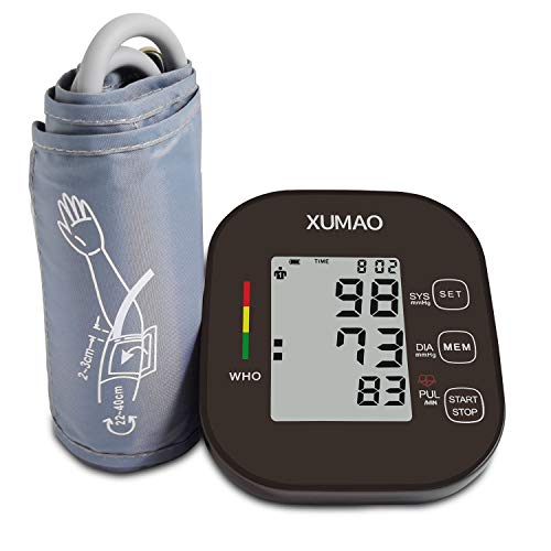 2020 New Blood Pressure Monitor by Xumao| Accurate Automatic Upper Arm Bp Machine & Pulse Rate Monitoring Meter with Large Display| 22-40cm Upper Arm Cuff| 198 Sets Memory| Voice Broadcast