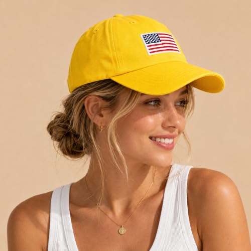 Image of USA Flag & Embroidery Premium 100% Cotton Low Profile Adjustable Baseball Dad Cap