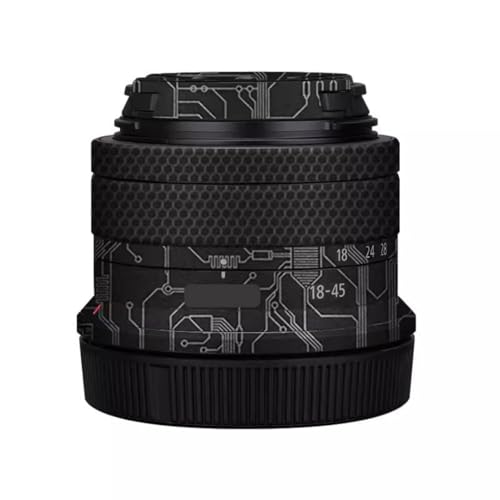18-45 4.5-6.3 カメラレンズステッカー コートラップ 保護フィルム ボディプロテクター デカールスキン に適合する Canon RF-S 18-45mm F4.5-6.3用 STM(回路チタン)
