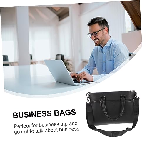 Men's Pu Briefcase Laptop Bag Business Shoulder Bag Storage Space for Traveling4