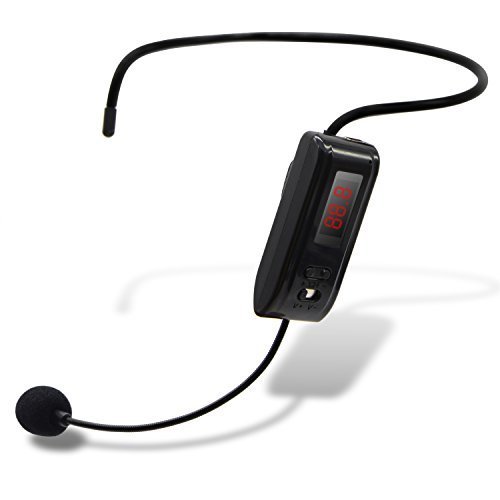 eBerry Hands-Free Wireless FM Condenser Microphone Headset Megaphone Radio Mic for Tour Guide, Salesman, Teacher, Host, Speaker, Conference and Karaoke (Black)