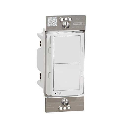Square D X Series Smart WiFi Interruptor de luz WiFi de un polo3 vías WiFi para LED regulables y luces incandescentes, compatible con Alexa y Google