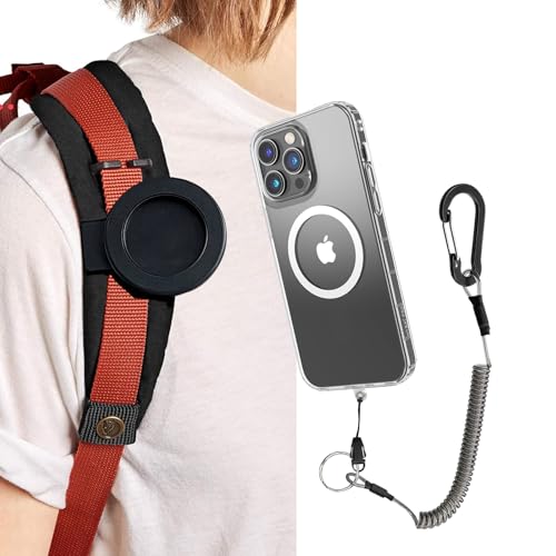 HEZEN Magnetclip für Handys am Rucksackgurt Magnetischer Handyhalter für Schultergurt Handygurt-Befestigungsklemme Geeignet für Wandern/Klettern/Reisen/Outdoor.