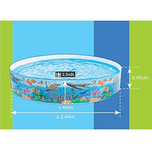Image of Snapset Bath tub of Without air for Kids /Babies Bathing & Fun at Beach,Home Indoor & Outdoor in Vacation with Easy Setup for Swimming Pool Experience and Enjoyment (8 feet X 1.6 inches)