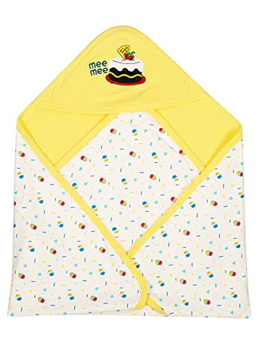 Image of Mee Mee Warm and Soft Wrapper Blanket with Hood, Yellow (284.0mm L X 10.0mm W)