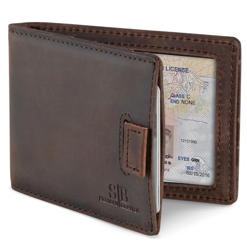 RFID Blocking Slim Money Clip Wallet – Leather Bifold Front Pocket Minimalist Mens Wallet with Money Clip for Men, Small Credit Card Holder Wallet - Travel Wallet with Gift Box