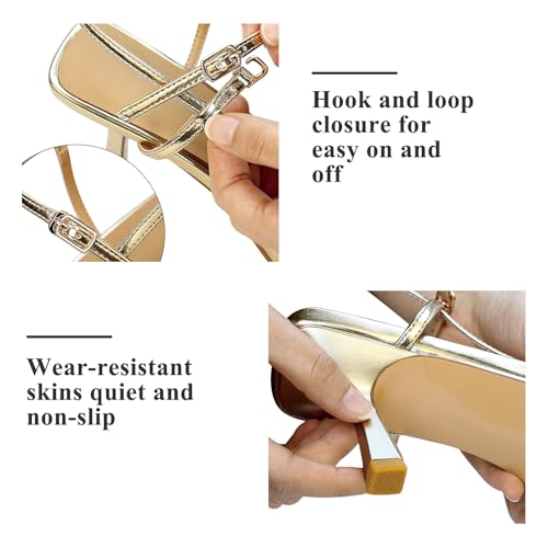 Women’s Sandals Kitten Heels Open Round Toe Thin Ankle Strap Adjustable Buckle Slingback Stiletto Heels Dressy Wedding Shoes2