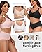 Gailife 3 Pack Nursing Bras for Breastfeeding Seamless V Neck Mesh Maternity Bra Comfort Pregnancy Sleep Bralette - 3XL, Black/Beige/Grey