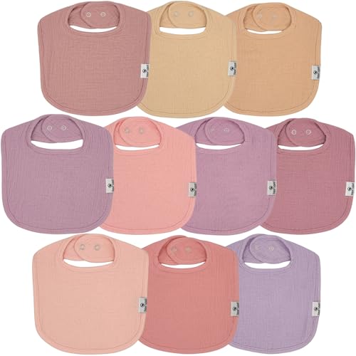 Image of DiaperSquad's 100% Organic Cotton Baby Drool Bibs, Super Absorbent & Adjustable Baby Bibs for Drooling and Teething