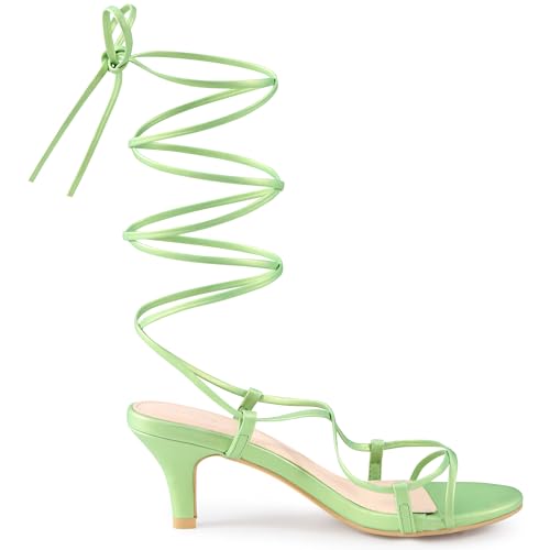 Allegra K Women's Strappy Lace Up Kitten Heels Sandals