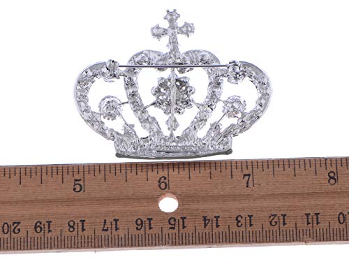 Image of Alilang Amethyst Purple Multi-Colored Crystal Rhinestone Royal Princess Queen Crown Brooch Pin