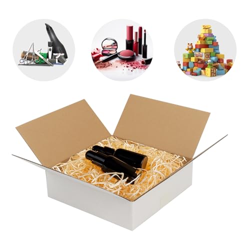 Image of 7x7x2 Shipping Boxes Set of 40, 3 Layers White Corrugated Cardboard Small Business Packing Box for Mailing