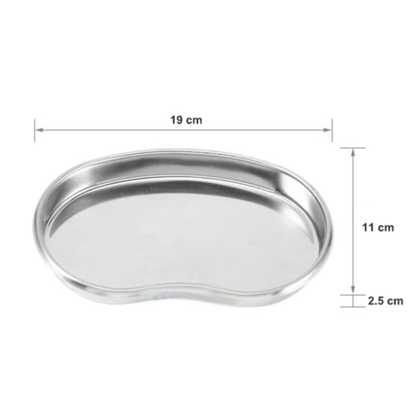 2 Pcs Stainless Steel Kidney Tray Small Instrument Tray Metal