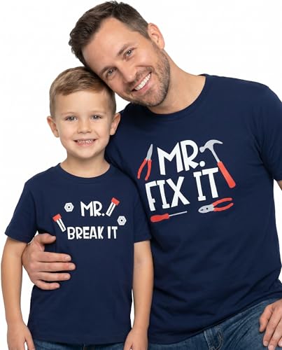 Toddler Boys Mr Break Father Son Matching Shirts Daddy and Me Outfit (4t) Blue