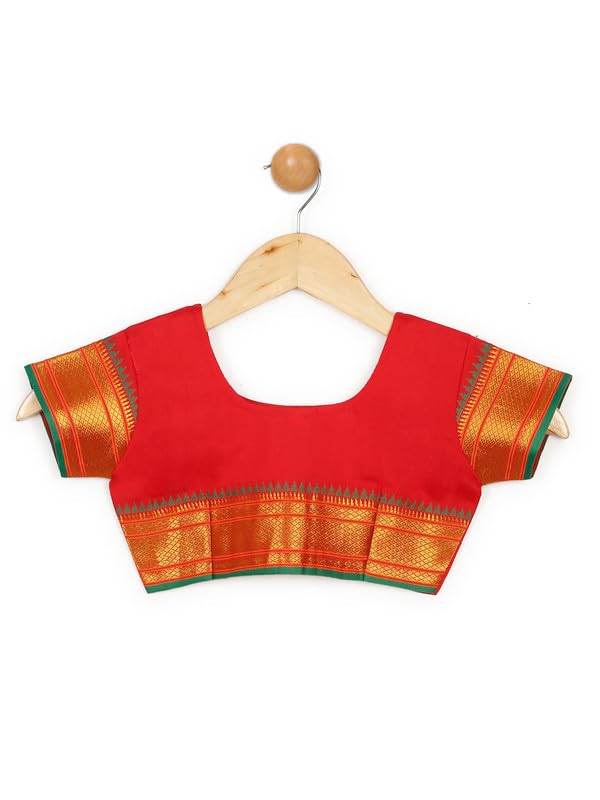 Image of LITTLE GINNIE Ready To Wear Ethnic Saree for Girls - Multicolor Ages 2-8 Years