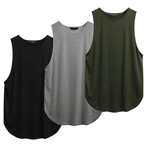 COOFANDY Tanktop voor heren, 3-delige set, fitness, sport, mouwloos, voor work-out, gym, bodybuilding, mouwloos spiershirt - Image 5