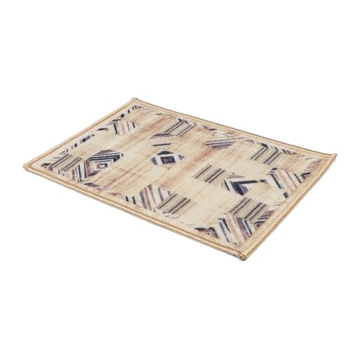 Image of HUES & SHADES Coir Door Mat for Outdoor Entrance - [37 x 57 cm] | Natural Coconut Fiber Brush Mat for Shoes Cleaning, Heavy Duty Non-Slip Doormat for Front Porch, Patio, Entryway (Earthy Patchwork)
