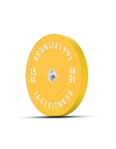 1441 Fitness Premium Color Bumper Plate 15 Kg– Olympic Weightlifting Plates, Heavy Duty Gym Equipment, Floor-Safe & Noise-Reducing for Home or Commercial Gym