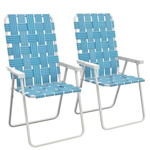 Outsunny Set of 2 Patio Folding Chairs, Classic Outdoor Camping