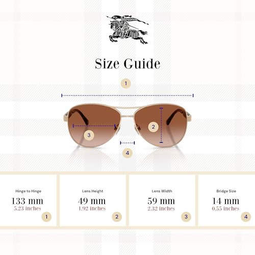 BURBERRY BE3080 Aviator Sunglasses For Women+BUNDLE with ACCESSORY EYEWEAR KIT3