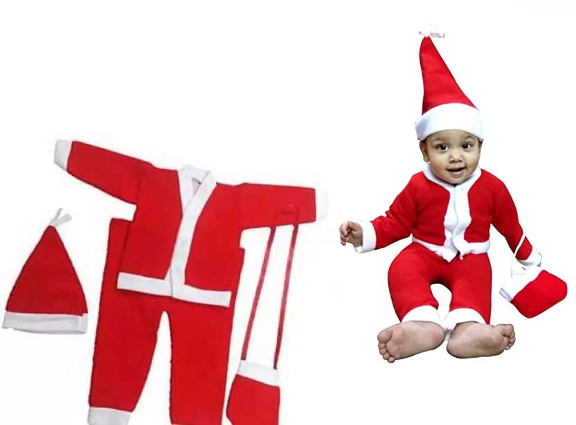 Image of Santa Claus Costume for Kids | Santa Claus Dress for Kids | Christmas Day Costume| Santa Clause Christmas Costume for kid Boys, Girls on Christmas Day, New Year and