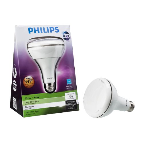 Philips 423798 10.5-Watt To 13-Watt (65 Watt) Br30 Indoor Soft White (2700K) Flood Led Light Bulb, Dimmable #TOP1
