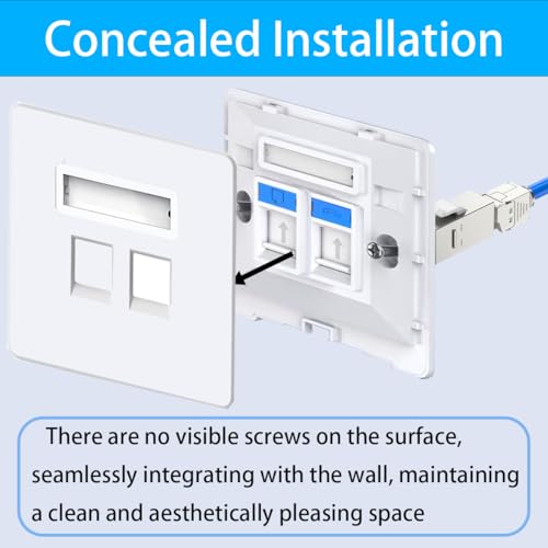 Placa de pared Ethernet RJ45 de doble puerto para salas de juego 7