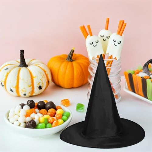 Chapeaux de sorcière noirs en tissu portable NUOBESTY pour mascarades