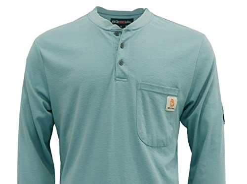 Image of BOCOMAL FR Shirts Flame Resistant Shirt 5.5oz 100% Cotton Light Weight CAT2 Fire Retardant Henley Shirts
