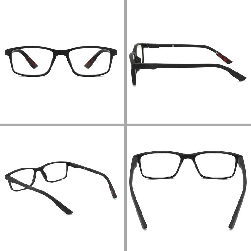 Image of 4 packs of blue block reading glasses (male and female), computer reader, UV block glasses (3.50x)
