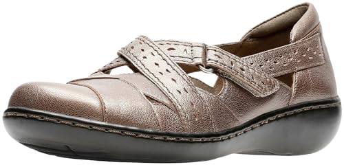 Clarks womens Ashland Spin Q Slip On Loafer, Pewter, 8 US
