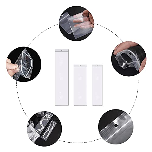 Knr Harmony ZFD-210314 3 X 12 Inch Long Jewelry Plastic Bags 100Pcs Clear Zipper Necklaces Bags With Hang Hole 2 Mil Zip Seal Storage Resealable Poly Bags For Packaging Shipping Incense 3 Sizes To Choose From thumb #5